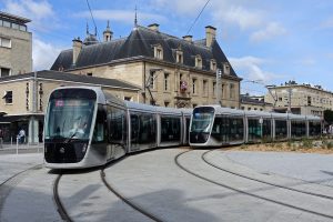 Tramway_Caen_ Il y a deux tramways situé à Caen, en Normandie.